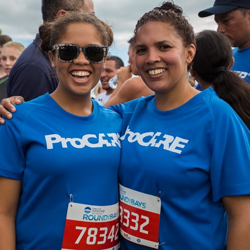 Janine and Jamie Katzen running for Henderson Medical Centre.